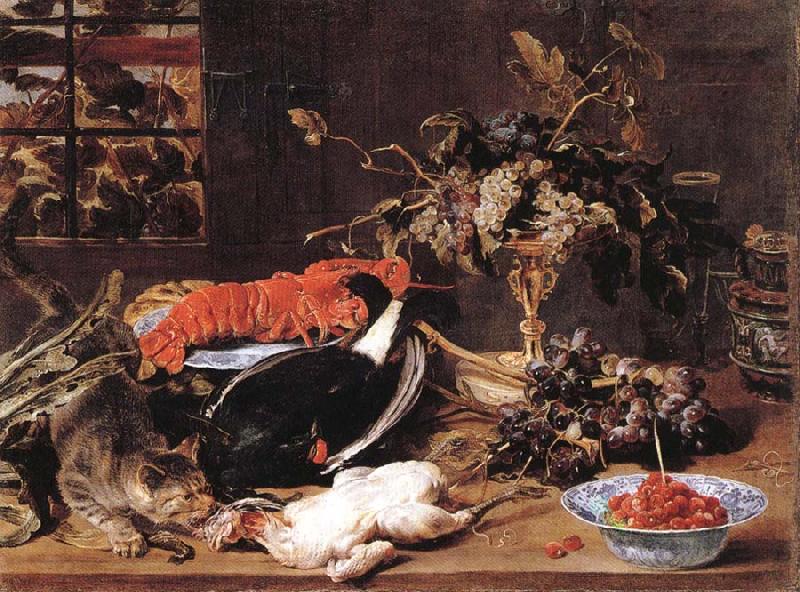 Frans Snyders Hungry Cat with Still Life china oil painting image